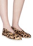 Figure View - Click To Enlarge - PROENZA SCHOULER - Leopard print choked-up ponyhair flats