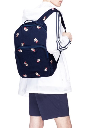 Figure View - Click To Enlarge - ADIDAS - 'Trimm Dich' embroidered canvas backpack
