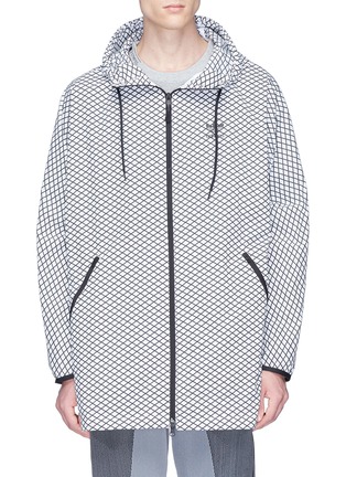 Main View - Click To Enlarge - ADIDAS - 'PLGN' geometric print oversized windbreaker jacket