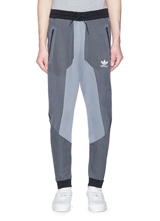 Main View - Click To Enlarge - ADIDAS - 'PLGN' 3-Stripes outseam knit jogging pants