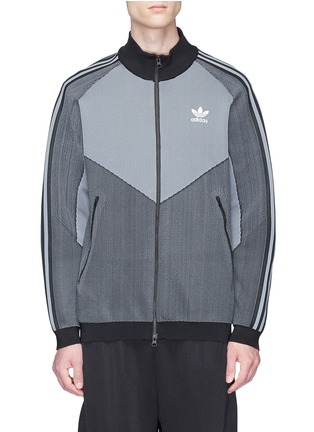 Main View - Click To Enlarge - ADIDAS - 'PLGN' 3-Stripes sleeve knit track jacket