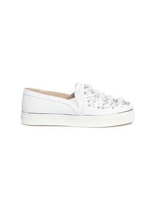 Main View - Click To Enlarge - STUART WEITZMAN - 'Décor' embellished leather skate slip-ons