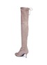 Detail View - Click To Enlarge - STUART WEITZMAN - 'Tie Model' stretch suede knee high boots