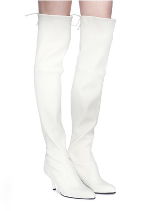 Figure View - Click To Enlarge - STUART WEITZMAN - 'Tie Model' stretch leather knee high boots