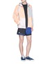 Figure View - Click To Enlarge - 72896 - Patchwork mesh panel hooded jacket