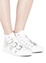 Figure View - Click To Enlarge - CHLOÉ - 'Kyle' buckled stud leather sneakers