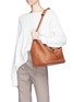 Front View - Click To Enlarge - 71172 - 'Thela' medium leather trapeze tote