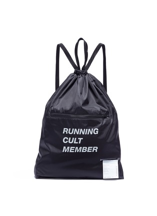 Main View - Click To Enlarge - SATISFY - 'Running Cult Member' print gym backpack