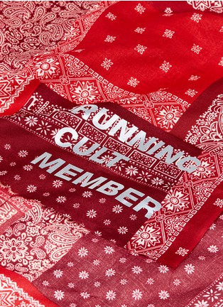 Detail View - Click To Enlarge - SATISFY - 'Running Cult Member' slogan graphic print bandana