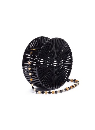 Detail View - Click To Enlarge - CULT GAIA - 'Acrylic Luna' beaded strap caged round shoulder bag