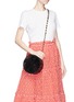 Figure View - Click To Enlarge - CULT GAIA - 'Acrylic Luna' beaded strap caged round shoulder bag