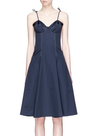 Main View - Click To Enlarge - 10224 - 'June' contrast topstitching bustier dress