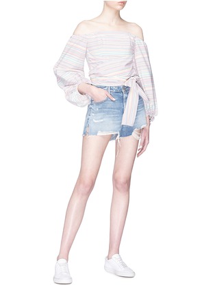 Figure View - Click To Enlarge - GRLFRND - 'Dovima' distressed denim shorts