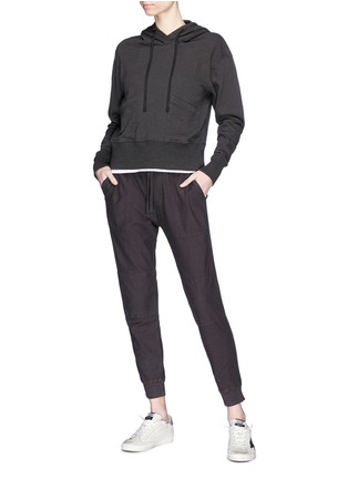 Figure View - Click To Enlarge - JAMES PERSE - Cropped jersey hoodie