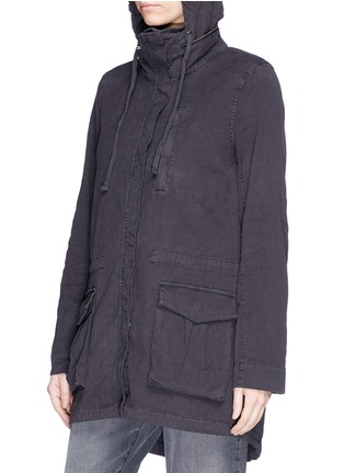 Detail View - Click To Enlarge - JAMES PERSE - Retractable hood cotton-linen utility jacket