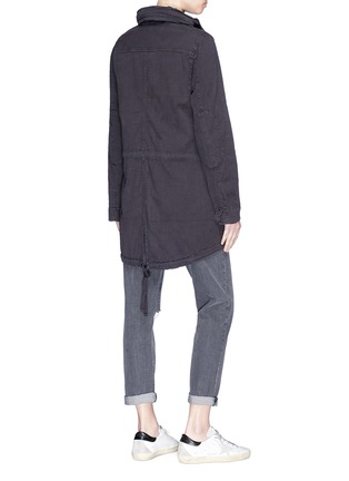 Back View - Click To Enlarge - JAMES PERSE - Retractable hood cotton-linen utility jacket