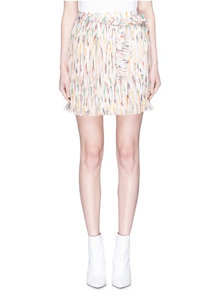 Main View - Click To Enlarge - OPENING CEREMONY - Marble print belted pleated skirt