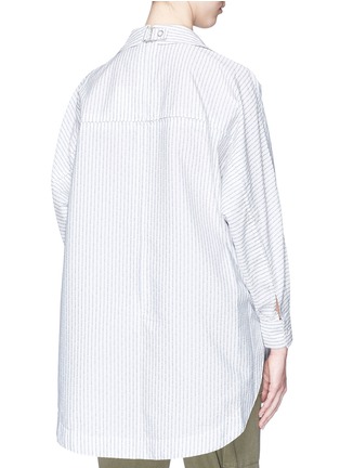 Back View - Click To Enlarge - OPENING CEREMONY - Logo jacquard pinstripe oversized shirt