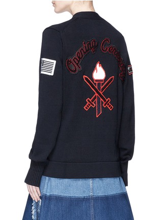 Back View - Click To Enlarge - OPENING CEREMONY - Logo chenille patch varsity cardigan