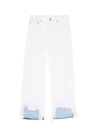 Main View - Click To Enlarge - R13 - 'Camille' shredded layered cuff jeans