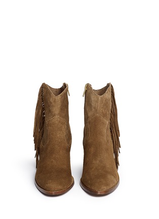 Front View - Click To Enlarge - ASH - 'Indy' star stud fringe suede boots