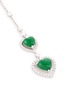 Detail View - Click To Enlarge - SAMUEL KUNG - Diamond jade 18k white gold heart link drop earrings