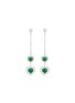 Main View - Click To Enlarge - SAMUEL KUNG - Diamond jade 18k white gold heart link drop earrings