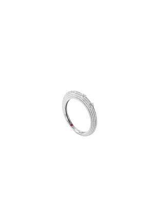 Figure View - Click To Enlarge - ROBERTO COIN - 'New Barocco' diamond 18k white gold beaded ring