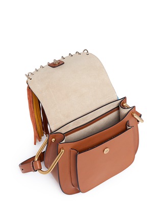 Detail View - Click To Enlarge - CHLOÉ - 'Hudson' small suede fringe leather shoulder bag