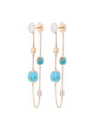 Main View - Click To Enlarge - ROBERTO COIN - Diamond turquoise chain drop earrings