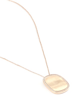 Figure View - Click To Enlarge - ROBERTO COIN - 'Black Jade' diamond 18k rose gold pendant necklace