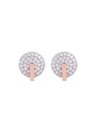 Main View - Click To Enlarge - ROBERTO COIN - Diamond 18k gold stud earrings