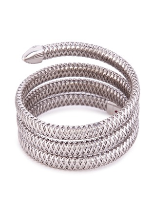 Figure View - Click To Enlarge - ROBERTO COIN - 'Primavera' diamond 18k white gold coil bracelet