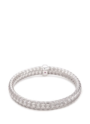 Figure View - Click To Enlarge - ROBERTO COIN - 'Primavera' diamond 18k white gold bracelet