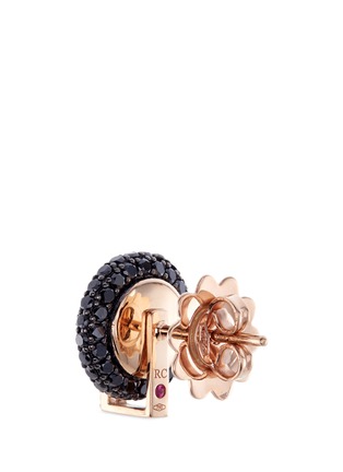 Detail View - Click To Enlarge - ROBERTO COIN - Diamond 18k rose gold circular stud earrings