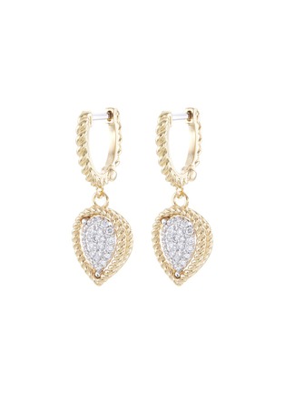 Main View - Click To Enlarge - ROBERTO COIN - 'New Barocco' diamond 18k yellow and white gold drop earrings