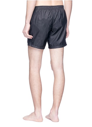 Back View - Click To Enlarge - FENDI SPORT - 'Karlito' patch swim shorts