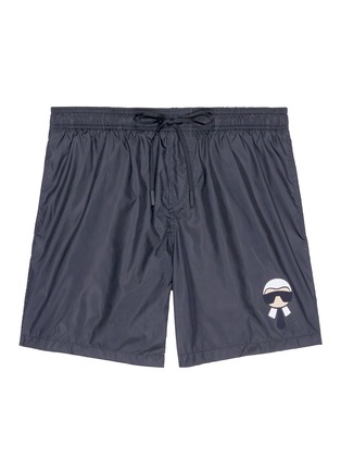 Main View - Click To Enlarge - FENDI SPORT - 'Karlito' patch swim shorts