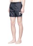 Figure View - Click To Enlarge - FENDI SPORT - 'Karlito' patch swim shorts