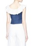 Back View - Click To Enlarge - STAUD - 'Anchor' ruffle trim sleeveless cropped top