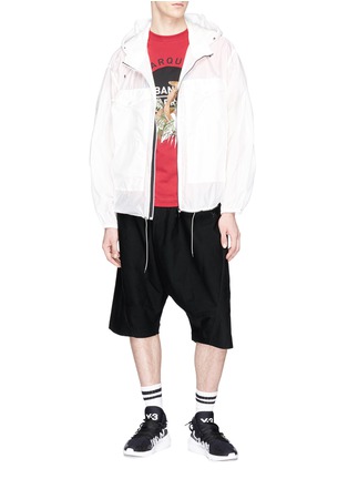 Figure View - Click To Enlarge - Y-3 - 'Sarouel' drop crotch twill shorts
