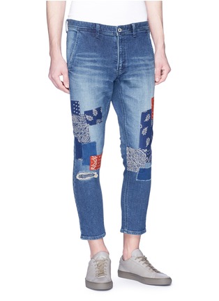 Front View - Click To Enlarge - FDMTL - Bandana patchwork cropped jeans