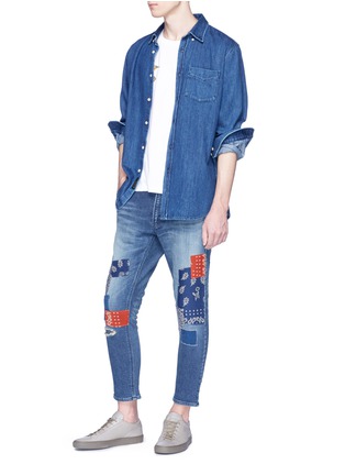 Figure View - Click To Enlarge - FDMTL - Bandana patchwork cropped jeans