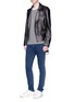 Figure View - Click To Enlarge - J BRAND - 'Parallax Moto' stripe outseam jeans
