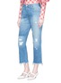 Front View - Click To Enlarge - J BRAND - 'Wynne' frayed hem cropped jeans