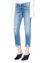 Front View - Click To Enlarge - J BRAND - 'Sadey' frayed cuff ripped jeans