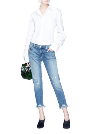 Figure View - Click To Enlarge - J BRAND - 'Sadey' frayed cuff ripped jeans