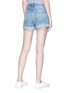 Back View - Click To Enlarge - J BRAND - 'Johnny' rolled cuff ripped denim shorts