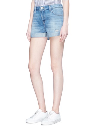 Front View - Click To Enlarge - J BRAND - 'Johnny' rolled cuff ripped denim shorts