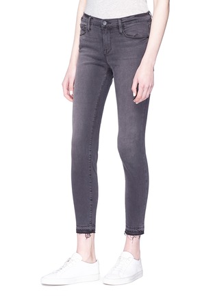 Front View - Click To Enlarge - FRAME - 'Le Skinny De Jeanne' frayed cuff cropped jeans
